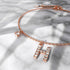 Solid 925 Sterling Silver Initial Crystal Personalised Alphabet Letter Bracelet Rose Gold Filled